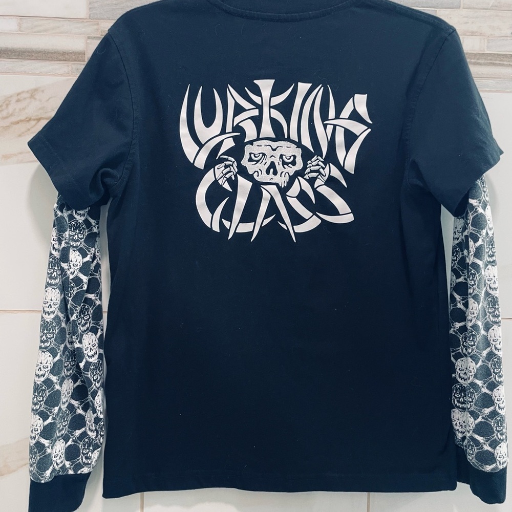 Lurking Class by Sketchy Tank Bones Black 2fer Long Sleeve T-Shirt mens Small - Picture 10 of 14